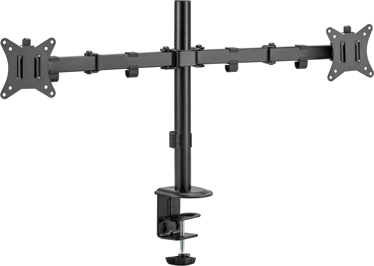 Deltaco Office Dual Desk Mount - Bureau Monitorbevestiging voor 2 Schermen - 13 - 32 inch - Tot 9kg