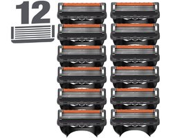 Universele Scheermesjes - 5 Blade Compatibel - 12 scheermesjes - voor mannen - 12 scheermesjes - voor mannen - Kleur Zwart