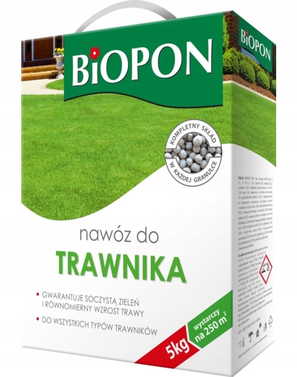Bros Biopon - Universele Gazonmeststof - 5 kg - Geschikt voor Alle Soorten Gras - Bevordert Dichte en Groene Gazon