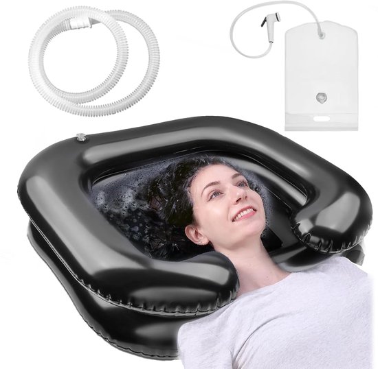 Lave-cheveux pour personnes alitées - mobile et pratique - noir