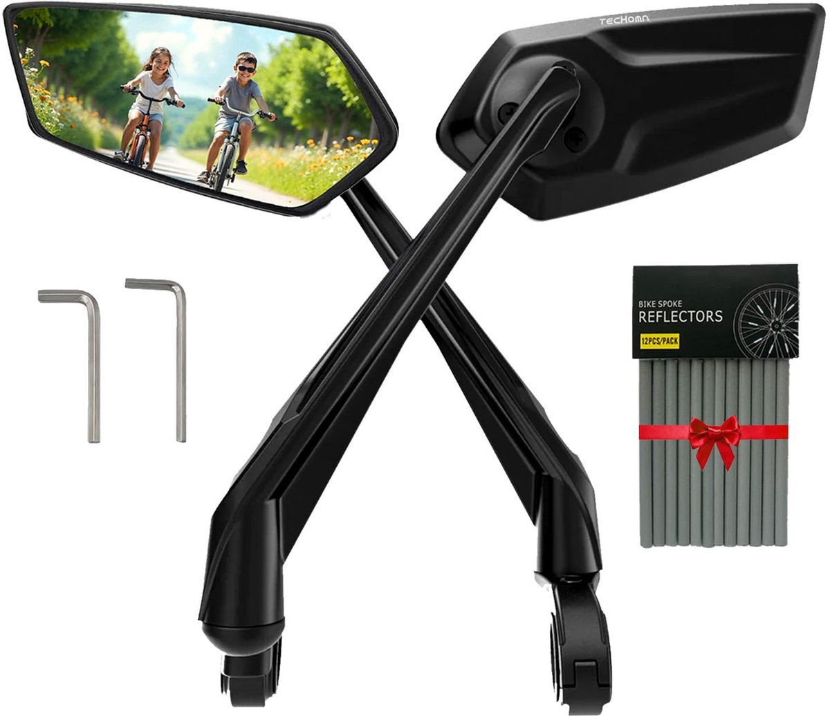 Functionele Fiets Spiegel - Verhoog je Veiligheid - 1 stuk - Zwart