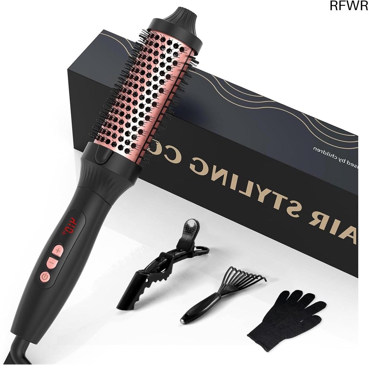 RFWR® 3-in-1 Warmteborstel met LCD-Display - Thermoborstel voor Haarstyling - Dubbele Spanning Geschikt voor Reizen