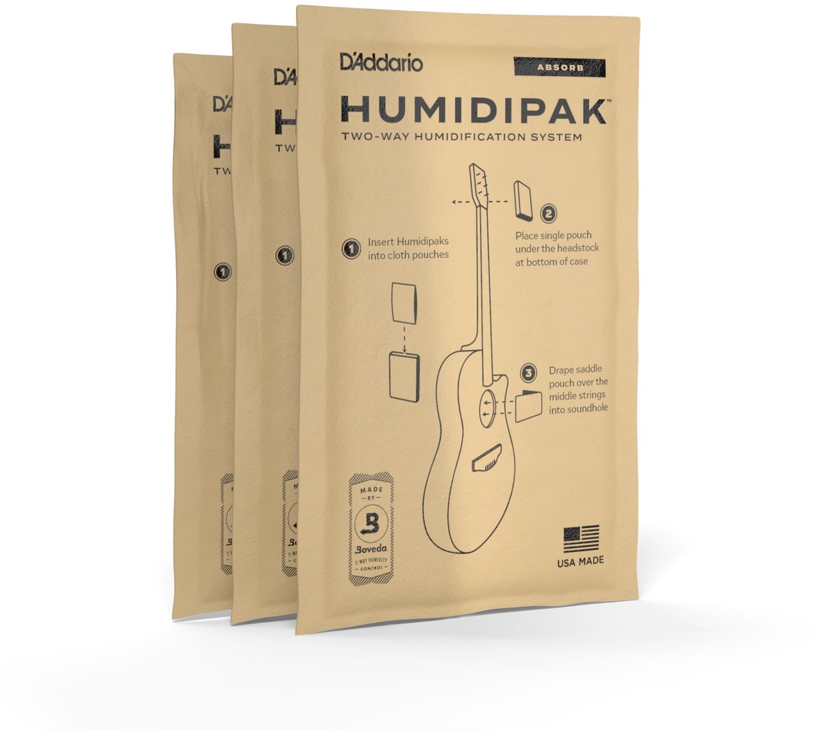 D'Addario PW-HPAP-03 Absorb Replacement 3-Pack - Accessoire voor gitaren