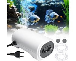 Allecto Plus - Stille aquariumluchtpomp 8 W met 3 m luchtslangen voor aquarium tot 600 liter - regelbare zuurstofpomp voor vissen - instelbare membraanpomp - accessoires voor aquarium - geruisloze luchtpomp