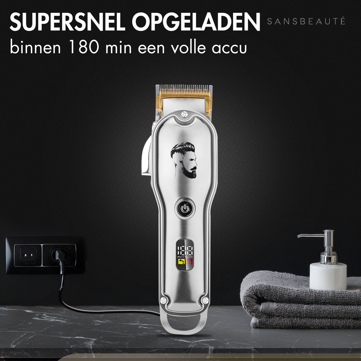 Sansbeauté Barber Edition PRO: 10 kammen, 4,5u accu thumbnail 4