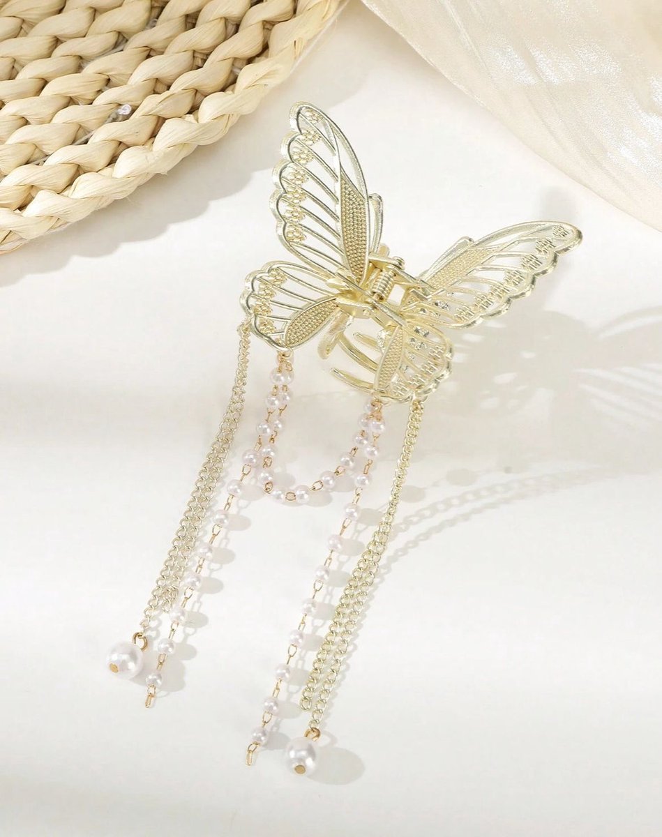Haarklem – 1 Stuk – Holle Vlinder – Met Kwastjes – Elegant Design
