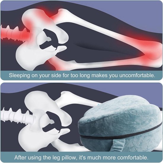 Sleeptight Orthopedisch Kniekussen voor in Bed - Kniekussens - Pijnverlichtend Beenkussen - Zijslaapkussen met Band- Beenkussen - Reuma - Artrose - Wasbare Hoes - Wit - 25cm