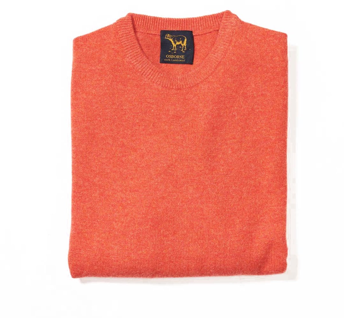 Osborne Knitwear Trui met ronde hals - Sweater heren in Lamswol - Pullover Heren - Inferno - 4XL