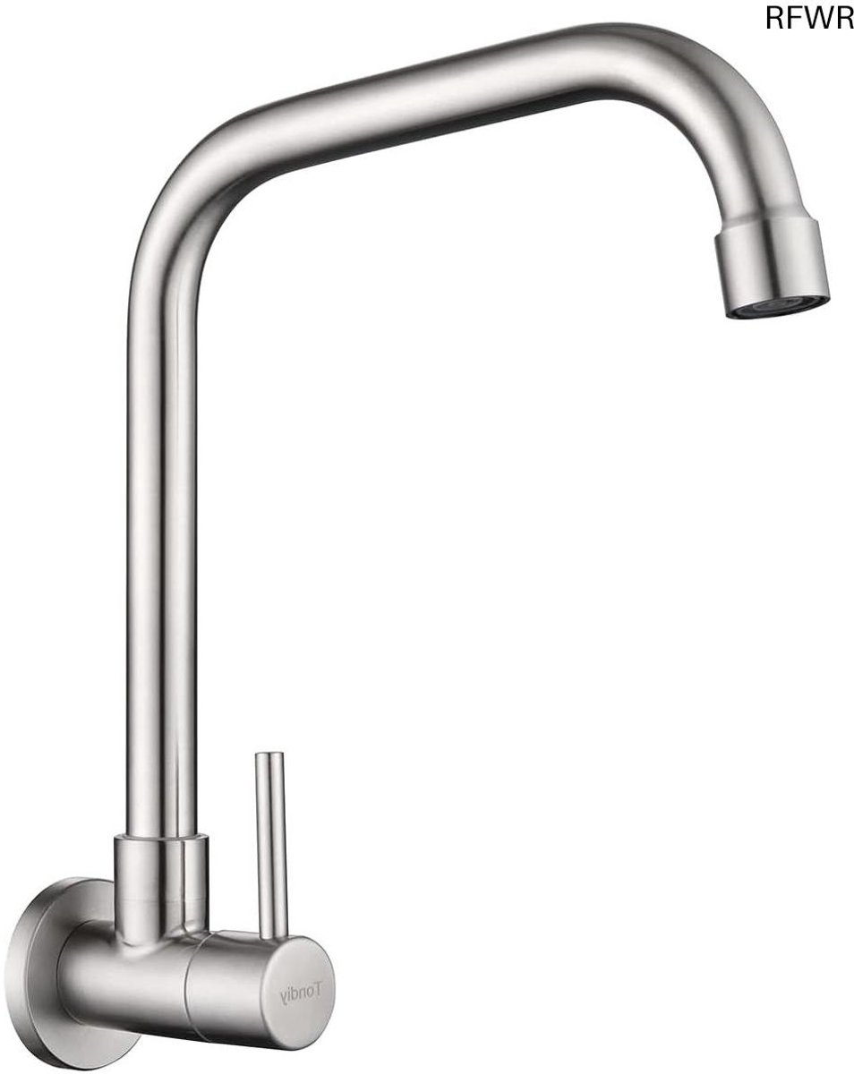 RFWR® Keukenkraan Wandmontage Koudwater Draaibaar RVS 360°
