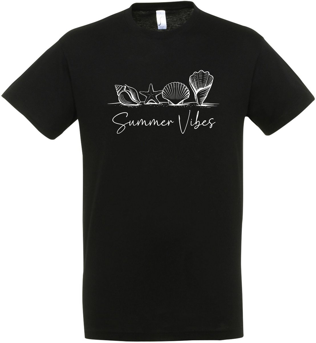 Summer Vibes T-Shirt – Zomer – Strand - Zand - Schelpen - Good Vibes – Vakantie - Zon - Maat XL