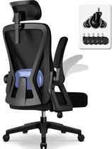Bol.com Hiaonyx bureaustoel-ergonomische bureaustoel-bureaustoelen voor volwassenenOpklapbare armleuningen-2D lendensteun-Maxima... aanbieding