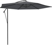 Bol.com LifeGoods Zweefparasol - tot 8 Personen - Ø300cm - Waterdicht - met Hoes en Kruisvoet - Tuin - Donkergrijs aanbieding