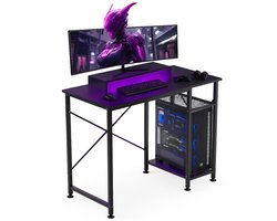 Bayt Game Bureau – Gaming Bureau – Gaming desk – Game Bureau met LED – Bureau met Opbergruimte – Computertafel – Monitor Standaard – 102 x 50 x 75 – Zwart