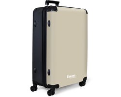 NoBoringSuitcases.com NoBoringSuitcases.com® - Koffer groot - Reiskoffer lichtgewicht - Beige - Effen - Rolkoffer met 4 wielen - Grote trolley XL - 98 liter bagage