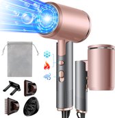 Sèche-cheveux - Sèche-cheveux Ions - Pliable - Sèche-cheveux à séchage rapide - 2400 W - avec 3 buses de coiffage et 6 réglages de température - sèche-cheveux pliable