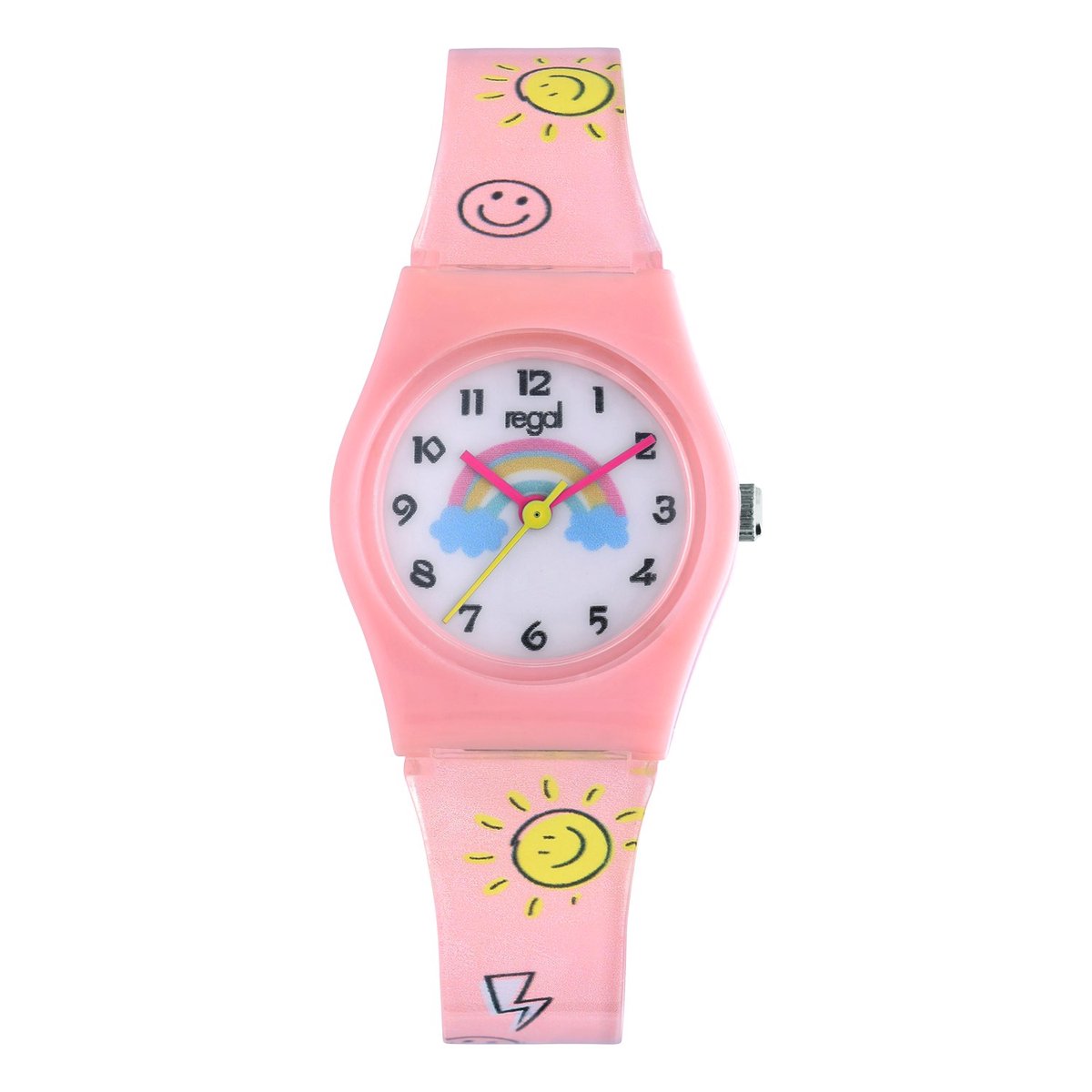 Lucardi Kinder Regal kinder horloge - Horloge - Kunststof - Roze - 25 mm