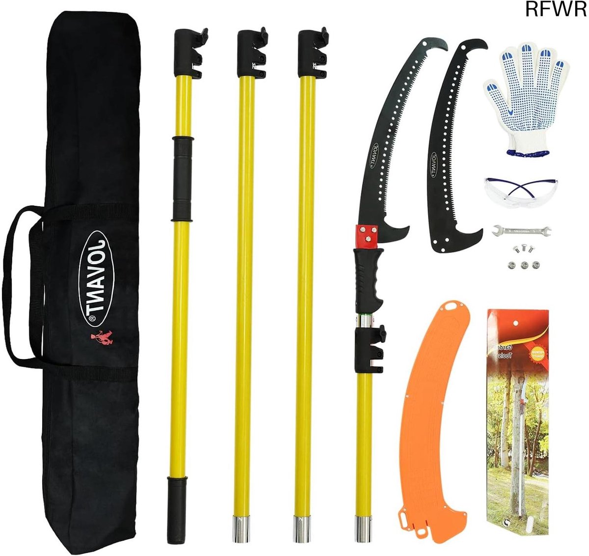 RFWR® Professionele telescopische takkenzaag 4 m - instelbare lengte voor hoge takken