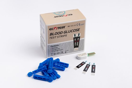 Foto: 50 stuks teststrips lancetten voor bloedglucose nauwkeurige meting thuis bloedsuikermeter