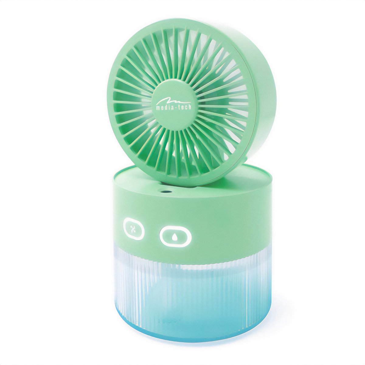 Ventilator - Bureauventilator met luchtbevochtiging - Capaciteit 350ml - Nevel van 40ml/u - USB-C - 113x112x112mm