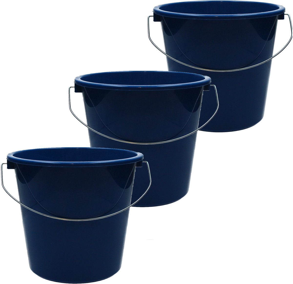 Emmer - 5 liter huishoudemmer - 3 stuks - Blauw