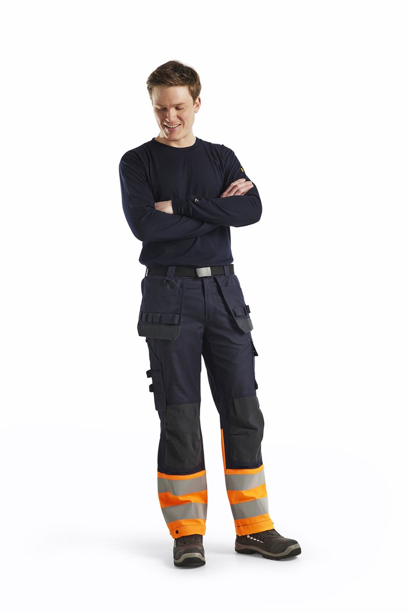 Blaklader Multinorm inherent werkbroek 1489-1513 - Marineblauw/Oranje - C52