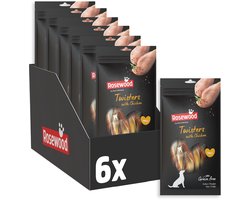 Rosewood Twisters Kip Small - Kauwstaven voor Kleine Honden - Met Kip & Runderhuid - Graanvrij & Glutenvrij - Zonder Kunstmatige Toevoegingen - 6 zakjes à 90g