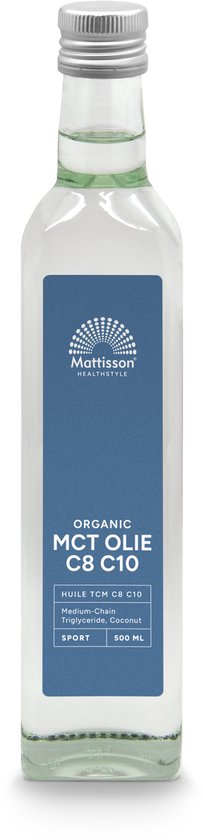 Mattisson - Mélange d'Huile TCM Biologique C8 & C10 - Acide Caprylique, Acide Caprique - Huile de Noix de Coco 100% Biologique - 500 ml