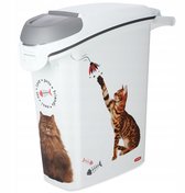 Curver Voedselcontainer Kat - 23L - 10KG - 23x51x50cm - Wit grijs