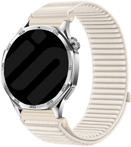 Bracelet en nylon Strap-it Wave avec velcro 18 mm - compatible avec Garmin Venu 2s / Venu 3s / Vivoactive 4s / Forerunner 255s / 265s - Huawei Watch GT 5 Pro - 42 mm / GT 5 - 41 mm / GT 4 - 41 mm - Fossil Gen 5e - 42 mm / Gen 6 - 42 mm (étoile)