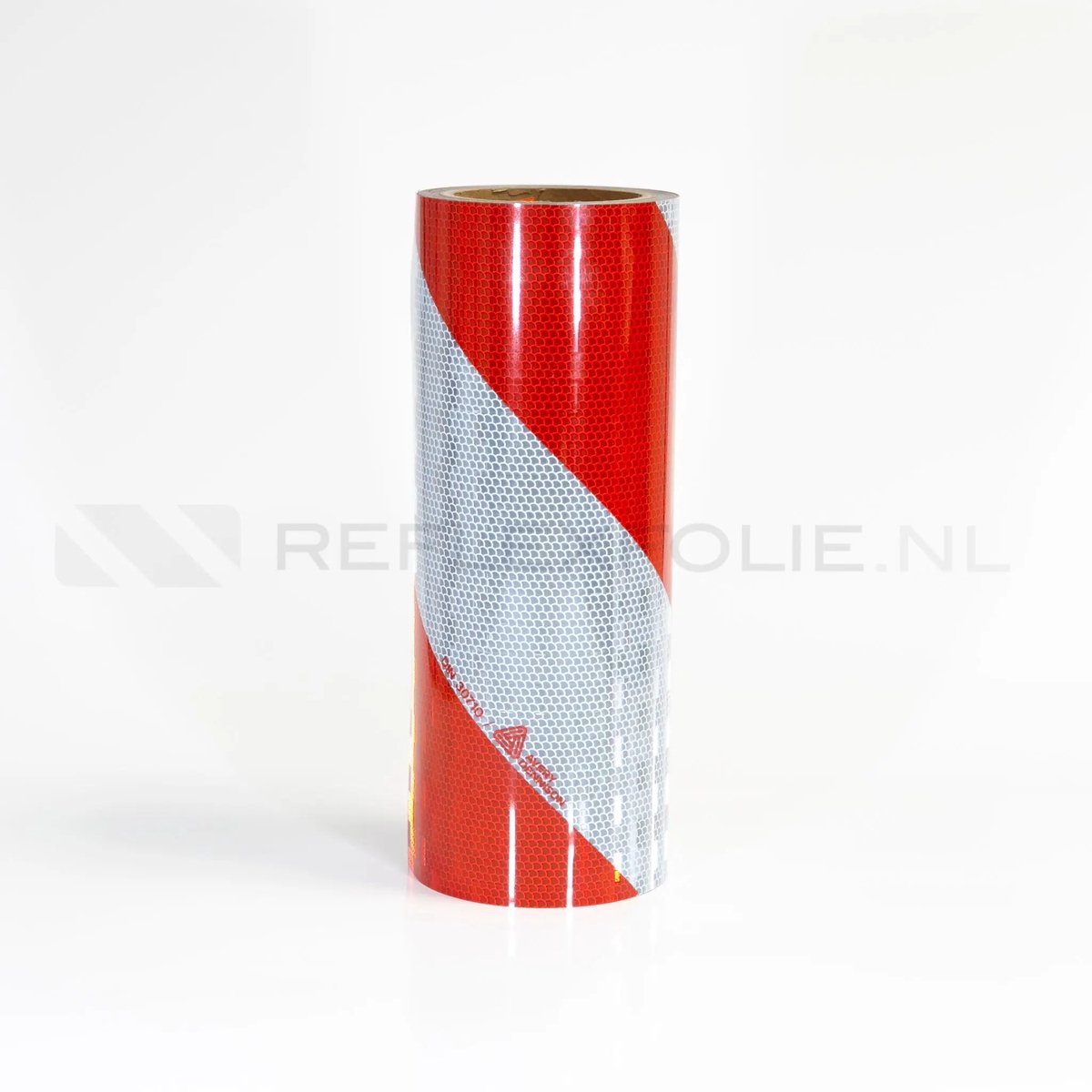 Industriemarkering Rood/Wit retroreflecterend | Reflexfolie Linkswijzend / 282mm / 1m