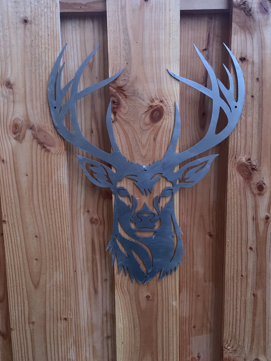 Metalen wanddecoratie - Hert - Tuindecoratie - Metaalversiering