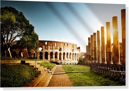 Glasschilderij - Foto op acrylglas - 30x20cm - Colosseum + ophangsysteem