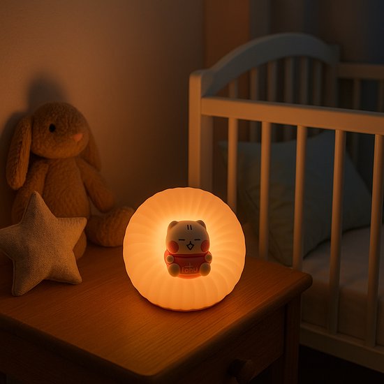 Magnitoys™ Nachtlampje - USB‑C Oplaadbaar Nachtlicht voor Baby & Kinderkamer - Touch‑sensor, 3 Lichtstanden & Zacht Rubber Design - Sfeervolle Kinderlamp van Merkloos — afbeelding 2