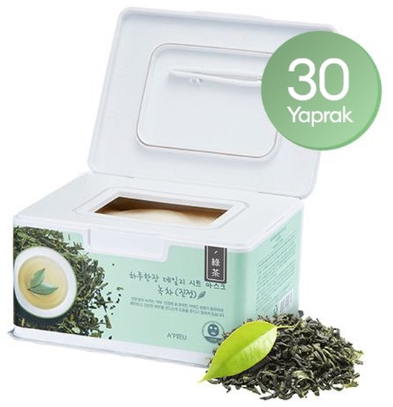 Foto: Missha a pieu green tea daily sheet mask intensieve verzorgende gezichtsmasker met natuurlijke ingredi nten bevat groene thee centella asiatica aloe vera 1 doos van 30 stuks korean skincare
