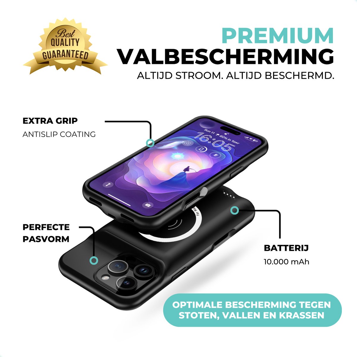 AVIANTA Powerbank Hoesje voor iPhone 12/13 Pro Max - - afbeelding 3