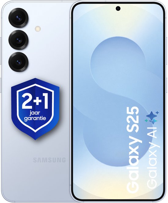 Samsung Galaxy S25 5G 256GB Icy Blue smartphone met AI-camera, Snapdragon 8 Elite, 6.2 inch scherm, extra garantie