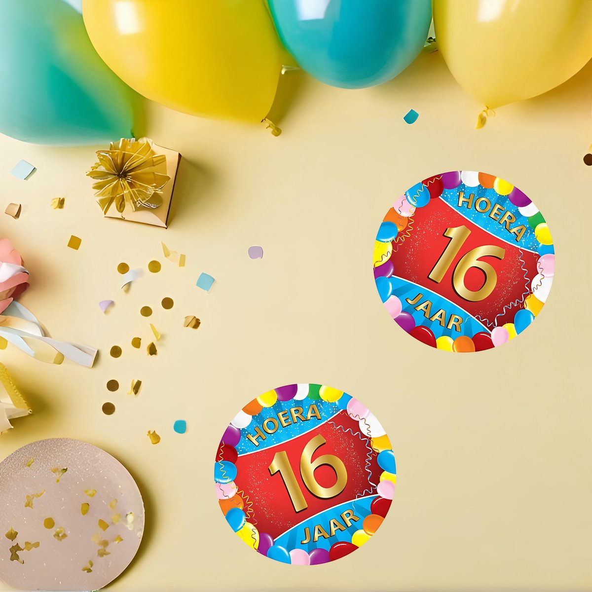 Bierviltjes 16 jaar - 50x stuks - multicolor - verjaardag/feest - feestartikelen