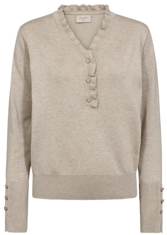 Freequent Trui Fqkatie Pullover 206462 Moonbeam Melange Dames
