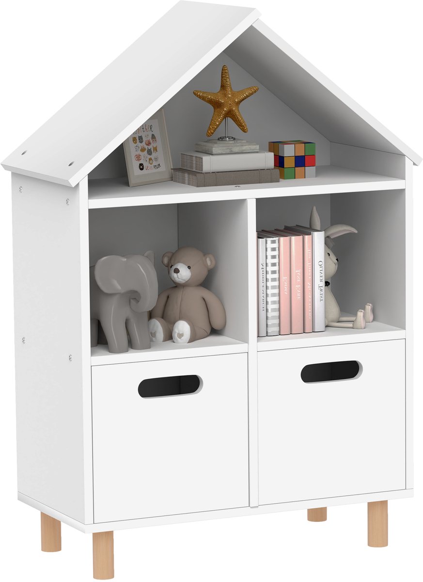 AIYAPLAY-Kinderboekenkast-MDF-63,7x29,7x89,5cm-Wit
