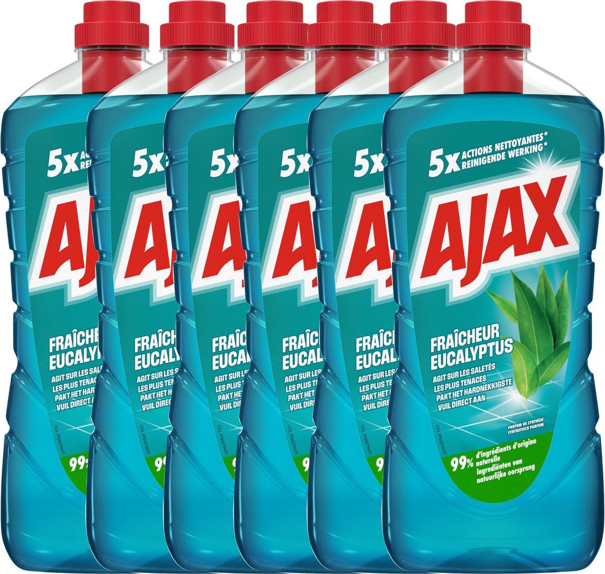 Beste Schoonmaakmiddelen 2026 Ajax Allesreiniger Eucalyptus 6 x 1,25 liter