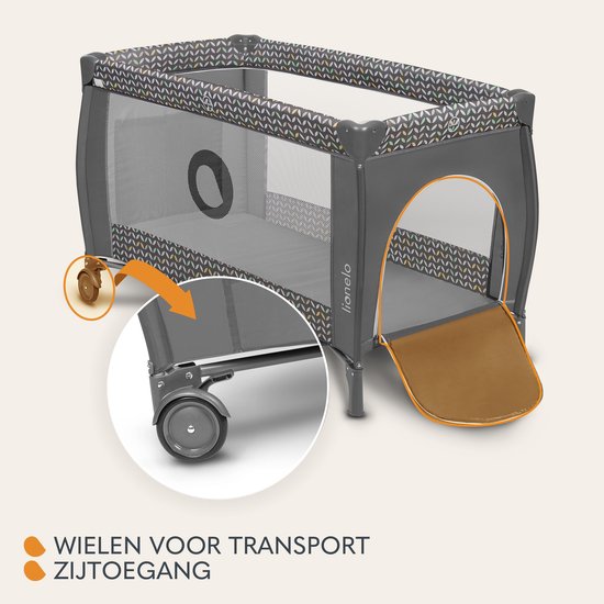 Lionelo Sven Plus - Meegroeibed - Campingbedje - 127x60cm - tot 15kg - SET 2in1 - Co-sleeper van LIONELO — afbeelding 4