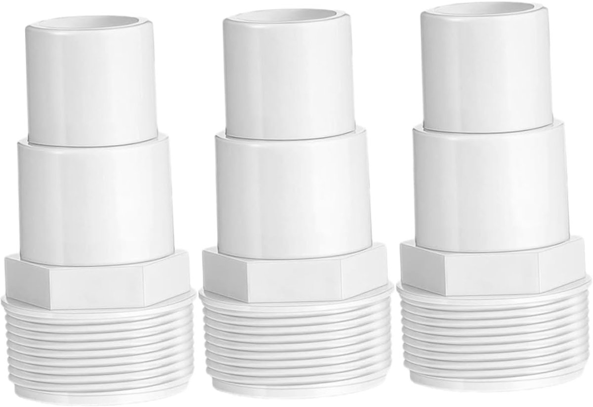 3 stuks zwembadaansluiting - monitor zwembadpompaccessoires - zwembadapparatuur - slangaansluiting luchtpomp - waterkraan - zwembadpompadapter - ter vervanging - pompadapter voor zwembad - PP wit - kwaliteitsmateriaal - duurzame oplossing