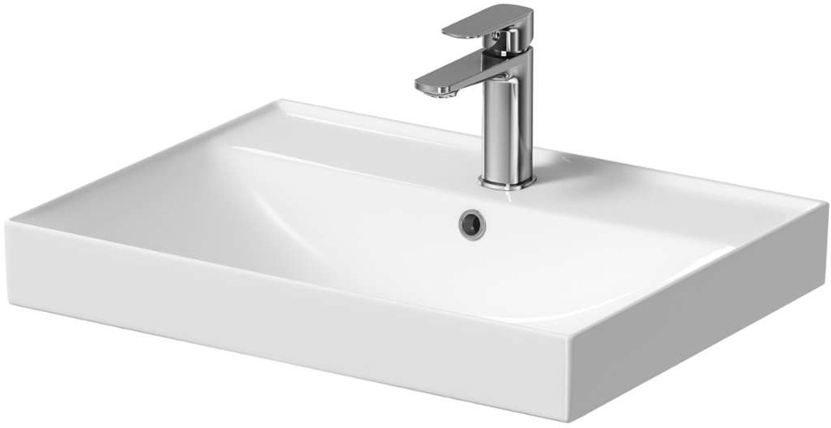 kielle Arkas I - Fontein 60x45 cm, met overloop, kraangat, wit 30611600