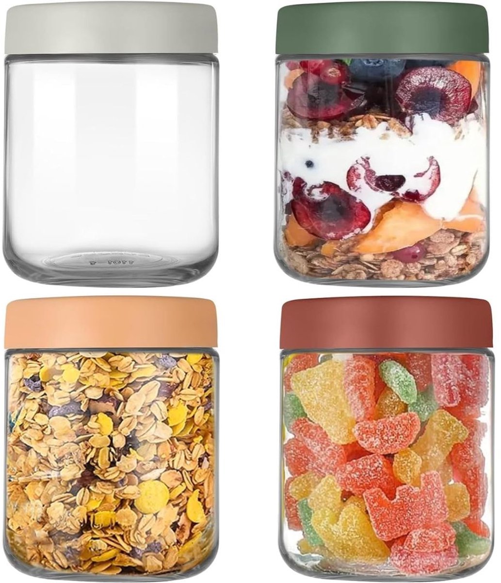 Overnight Oats Potjes - Mason Jar - Meusli Beker met Deksel