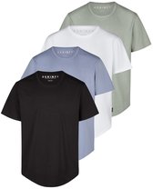 Set de 4 t-shirts DENIMFY pour homme, coupe classique, multicolores, col rond, taille S , Adultes