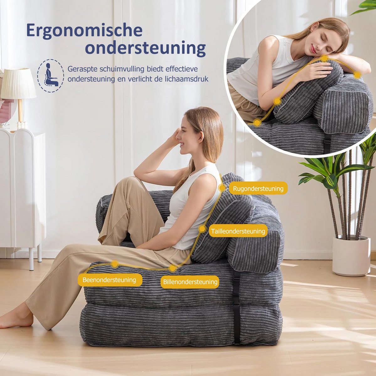 Slaapstoel Slaapstoel 3-in-1 Slaapbank - afbeelding 4