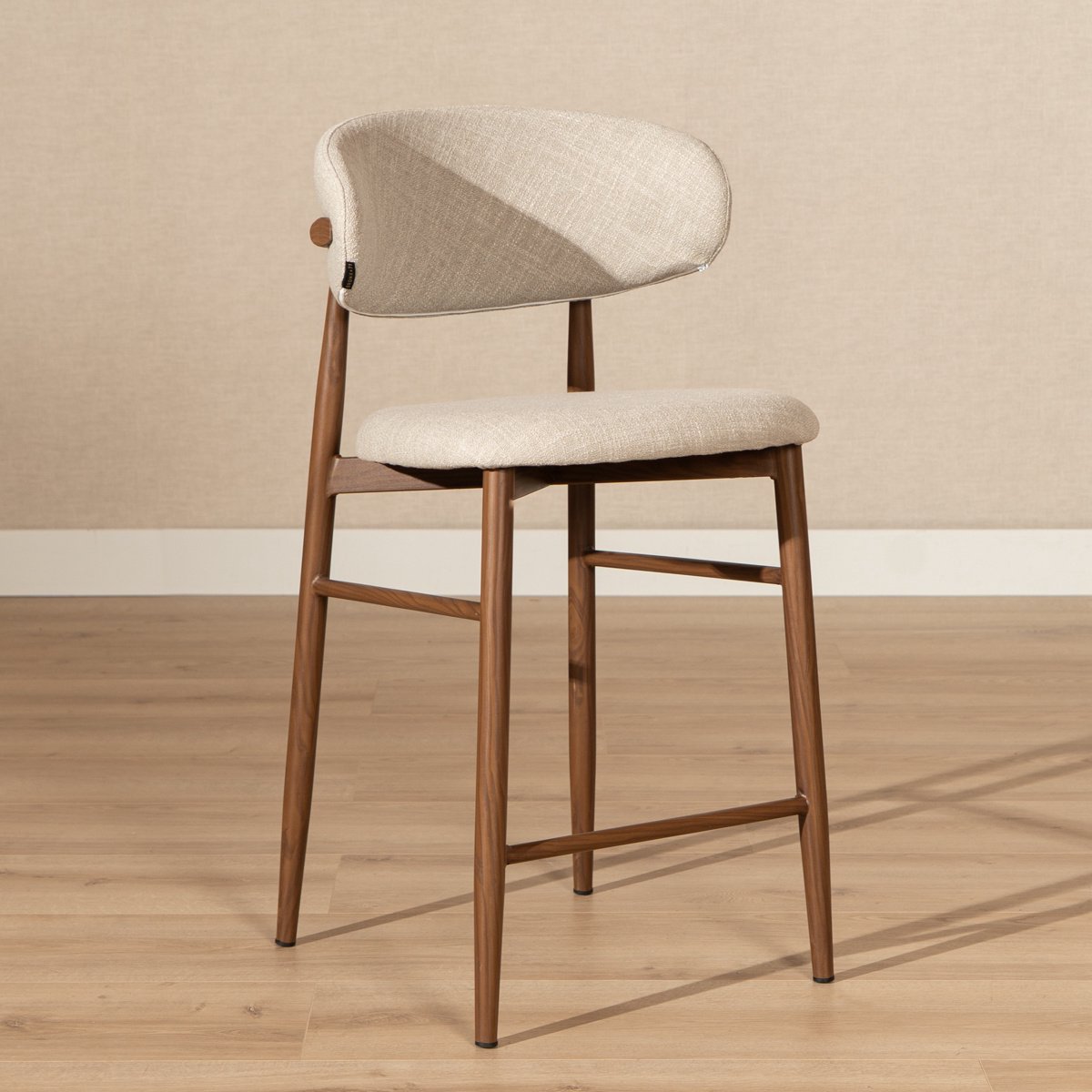 Bronx71 Barkruk Lara linnen taupe 70 cm - barstoel