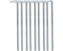 Redcliffs tentharingen - pennen - 10x - zilver - metaal - 23 cm - voor diverse ondergronden - camping - kamperen