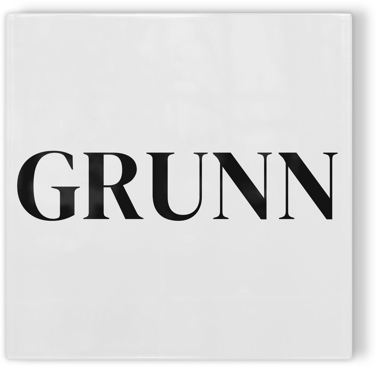 Tegeltje Groningen Grunn - wit zwart - tegeltje stad - tegeltje met tekst
