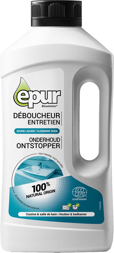 Epur - Onderhoud ontstopper - Vloeibare soda - Ecocert - 1L